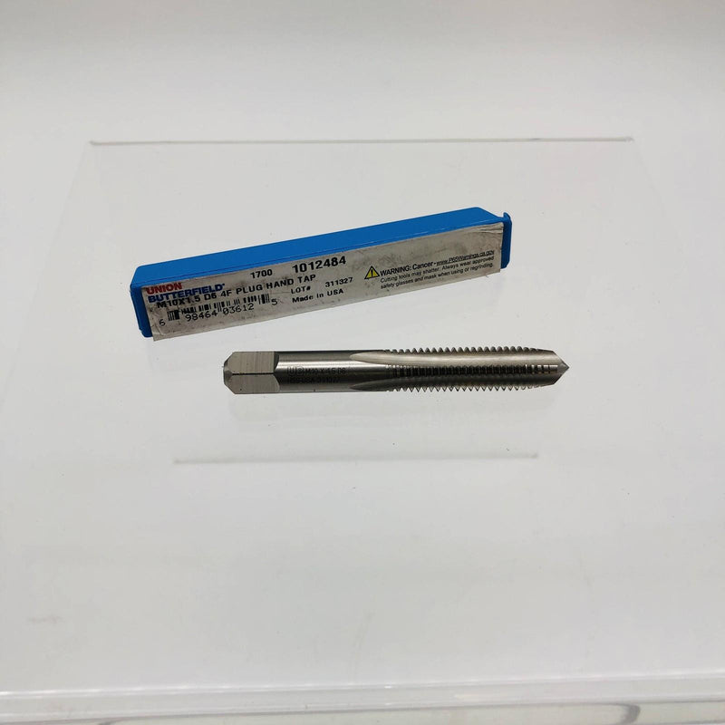 Union Butterfield 1012484 Hand Tap 1700 Series M10 X 1.5 D6 4 Flutes Taper Cham 9