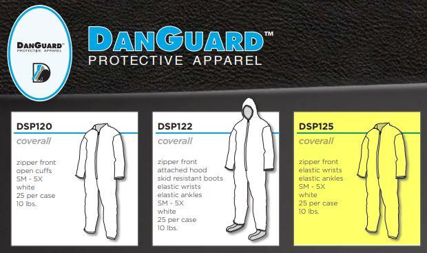 DanGard Coverall Medium Zipper Front Elastic Wrist & Ankle DSP125 Pack of 25 4