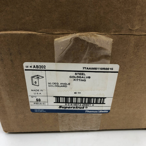 50pk Superstrut AB202 Angle Fitting Steel 90-Degree 2-Hole With GoldGalv Finish 2