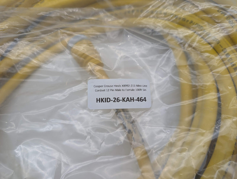 Cooper Crouse Hinds X8992-215 Mini-Line Cordset 12 Pin Male to Female 100ft 5in