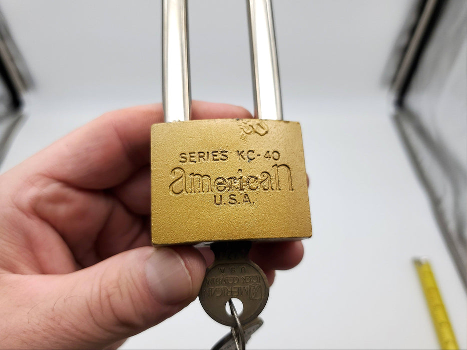 American Lock Padlock 3-1/8"L x 0.38"D Shackle 1-3/4" Wide No KC 42 USA Made 2