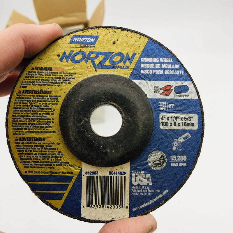 Norton 42003 Grinding Wheel 4X1/4X5/8 Norzon Plus 66252842003 25pk 3