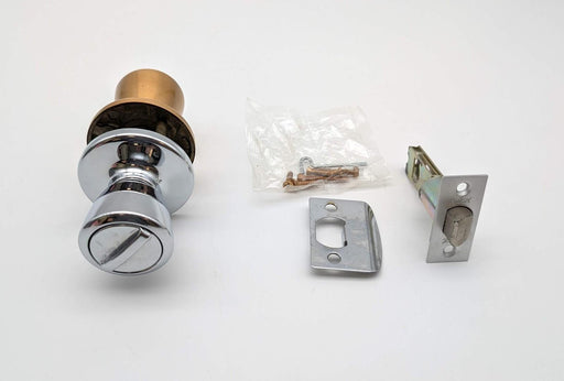 Kwikset Privacy Door Knob Lock Satin Bronze Bright Chrome Bel Air 2-3/8" BS 300B 1