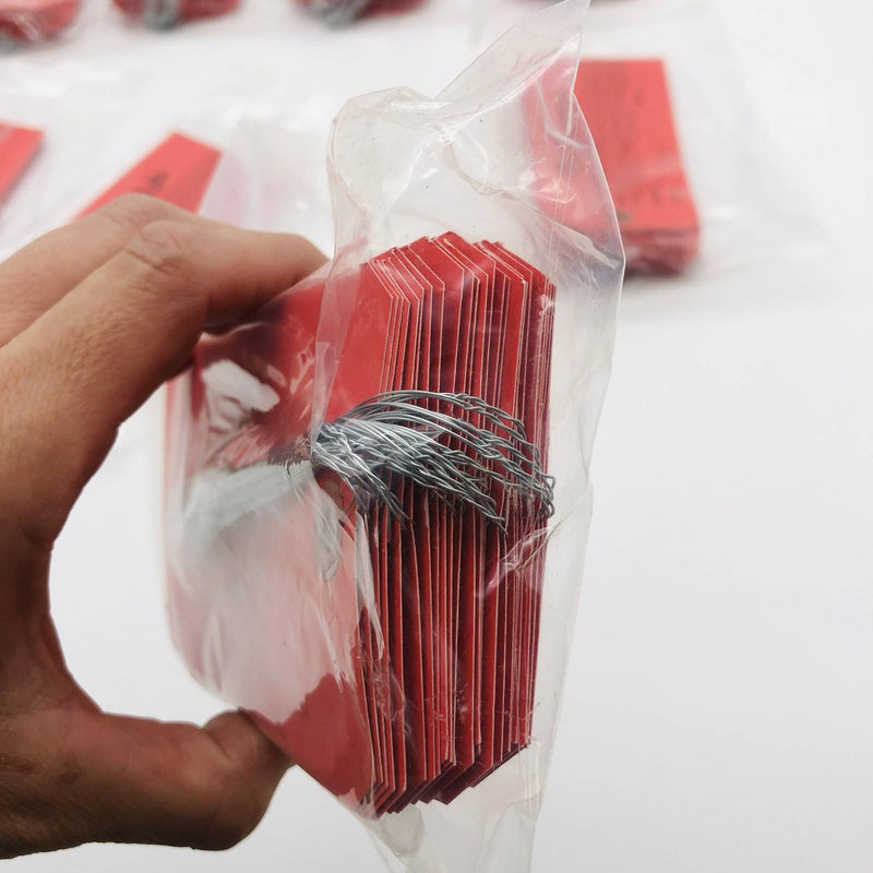 Red Scrap Tag Rectangle Paper Cardstock 3-3/16in x 6-1/4in Wire Eyelet 200pk 6