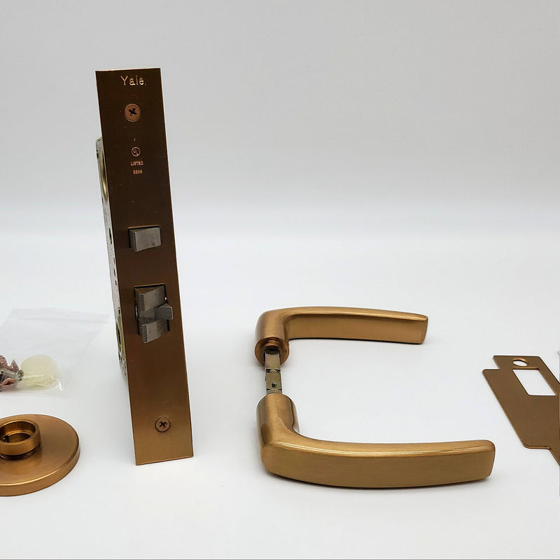 Yale 8708 Mortise Lockset Classroom Function RH Satin Bronze MOR Trim 2-3/4" BS