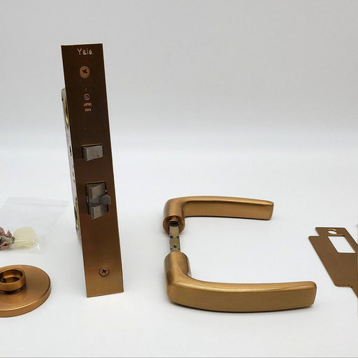 Yale 8708 Mortise Lockset Classroom Function RH Satin Bronze MOR Trim 2-3/4" BS 1