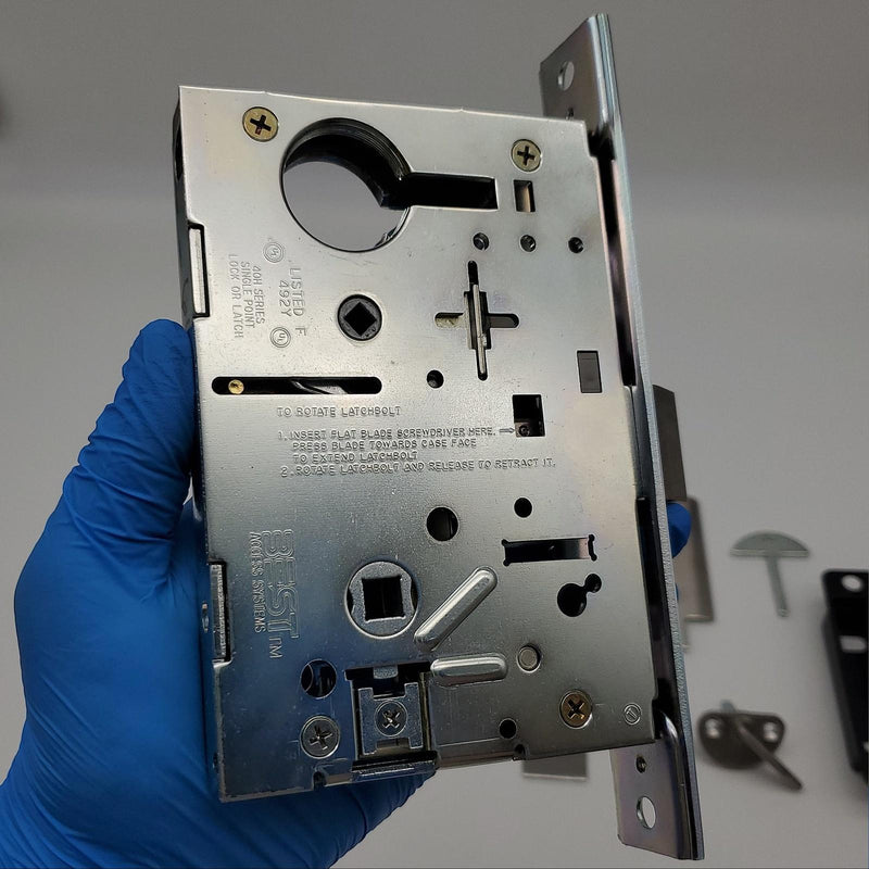 ABH LR6656 Mortise Lock Body LH Best 40H Satin Chrome Face Plate Privacy Lock 2