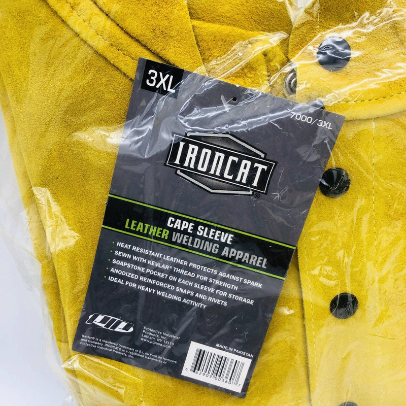 Ironcat 7000 Welding Jacket Cape Sleeve 3XL with Heat Resistance Cowhide Leather 2