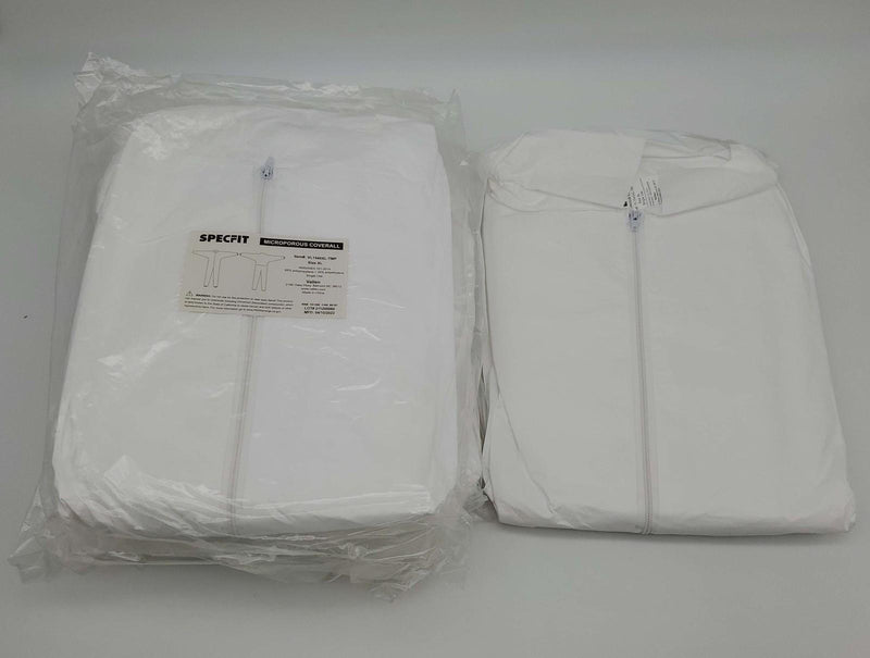 Microporous XL Coveralls Zipper Front Elastic Cuffs SpecFit VL1540XL Pack of 5 1