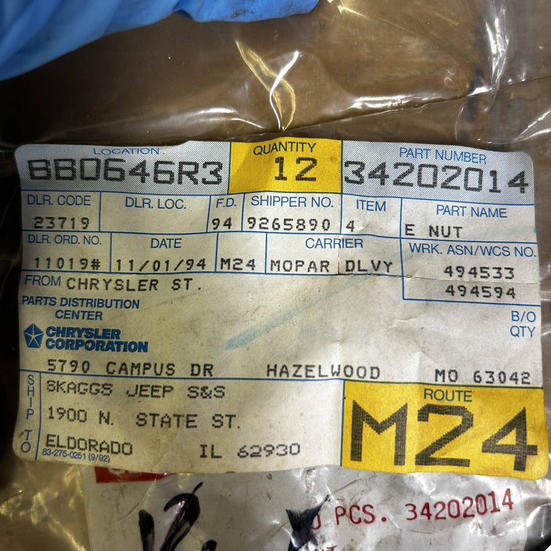 Mopar 34202014 Push Nut for Carpets and Mats OEM NOS for 81-86 Jeep Loose