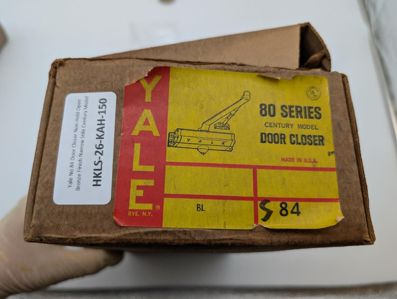 Yale No 84 Door Closer Non-Hold Open Bronze Finish Narrow Stile Century Model 7