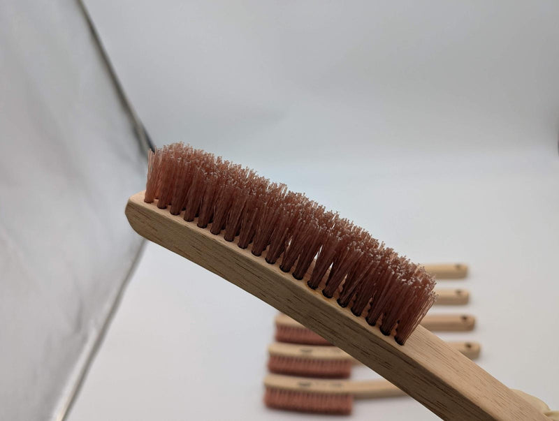 Osborn 54045 Platers Brush 4 Row 18 Col Tan Bristles 13.25" Wood Handle 6 Pack 3