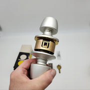 Arrow Door Knob Entry Lock Satin Aluminum 2-3/8" Backset 351 No Inside Button 4