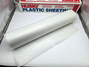 Husky 8' x 100' Plastic Sheeting Poly-America 408C Clear 4-Mil Low Density 3