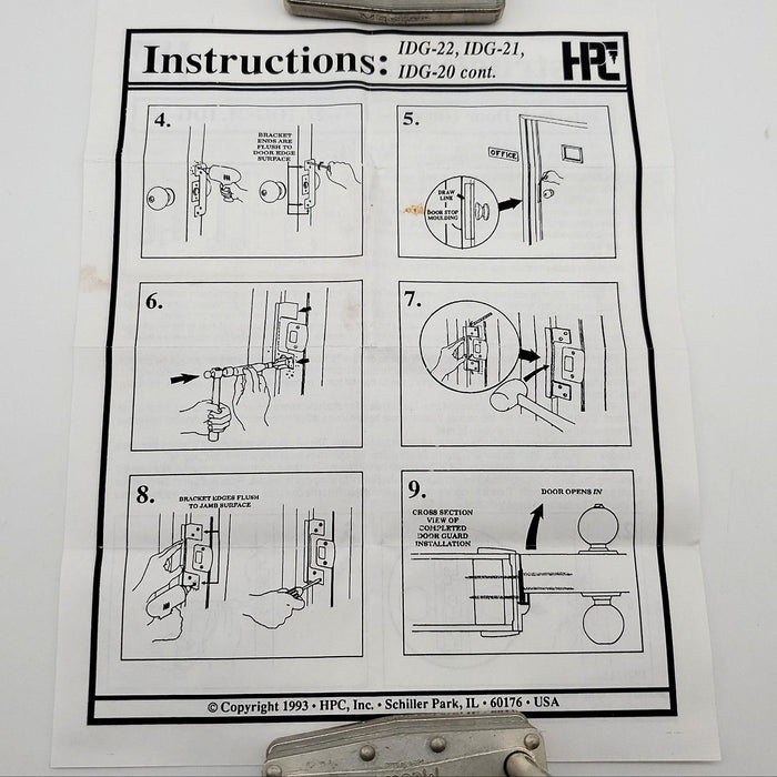 HPC IDG-22 Interlock Door Guard 12-3/4" L Oversized Mortise Lock Set Dark Bronze 10