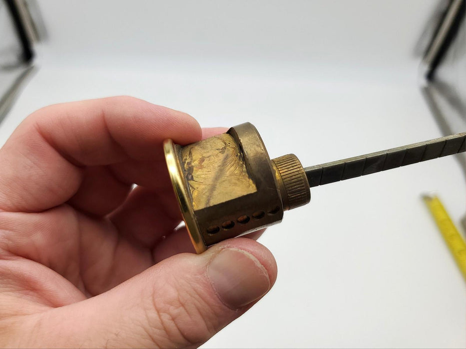 Falcon Rim Cylinder Lock 4-1/2" Length Polished Brass No 951 E Keyway USA Made 5
