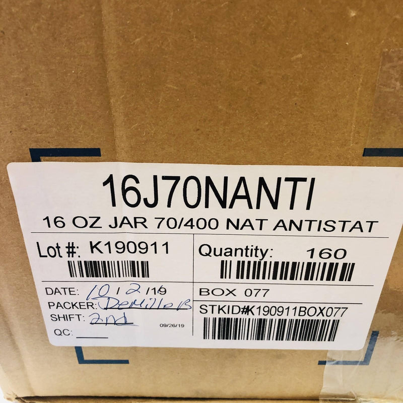 Alpha 16J70NANTI Plastic Round Jar 16oz 70/400 Natural Anti Static No Lid 160/Cs 2
