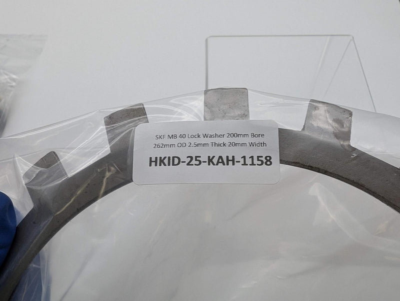 SKF MB 40 Lock Washer 200mm Bore 262mm OD 2.5mm Thick 20mm Width Inner Tab 4