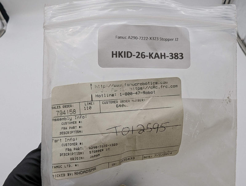 Fanuc A290-7222-X323 Stopper J2 3