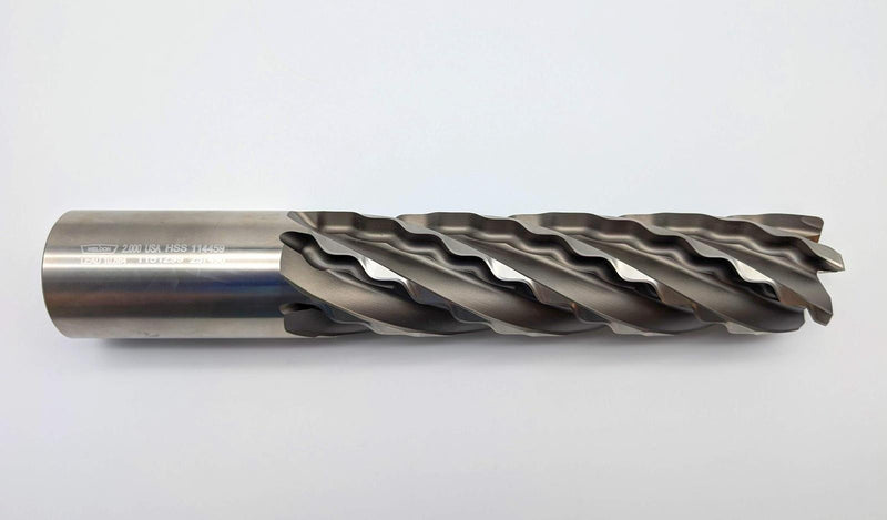 Weldon 2" Crest-Kut End Mill 6 Flute .120 RAD 2" Shank 8" LOC 11.75" OAL HSS 1