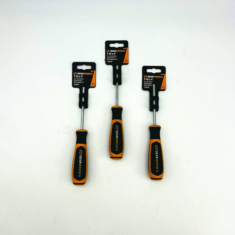 GearWrench 80024H Screwdriver Dual Material Mag T10x4 Torx Black Oxide Lot of 3 7