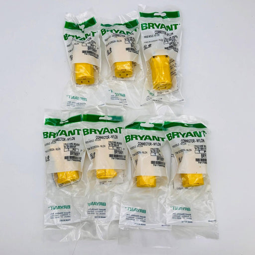 Bryant BRY5969Y Nylon Connector 15A 125V NFMA 5-15R 2 Pole 3 Wire Grounding 7pk 1