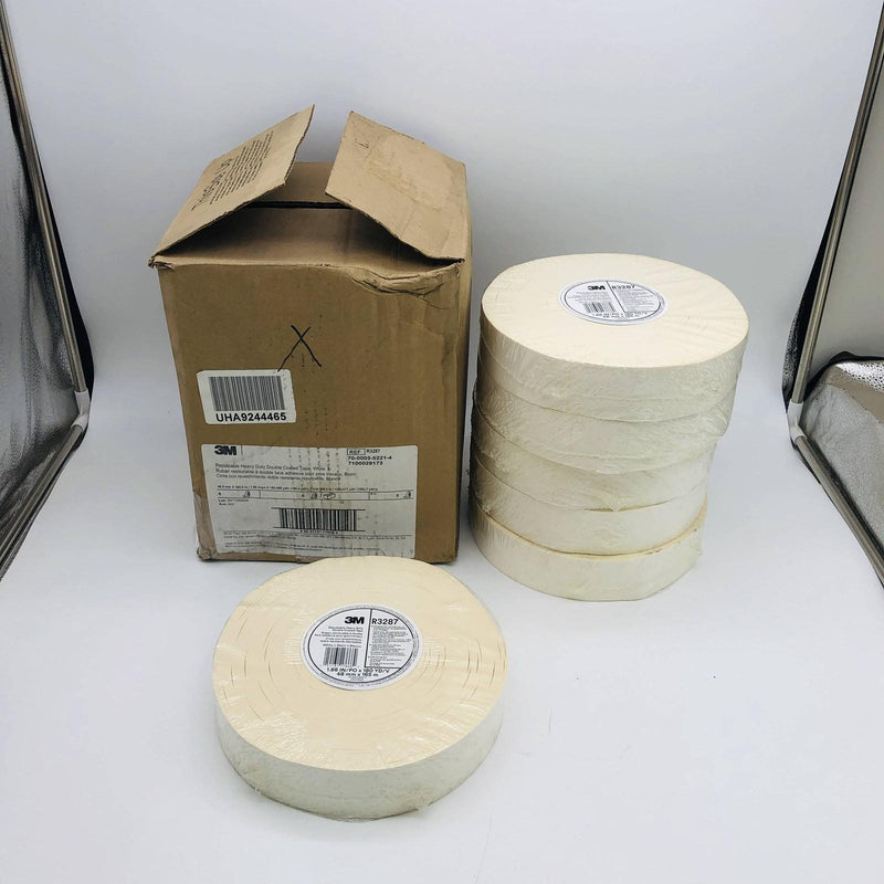 3M 17666 Repulpable Double Coated Tape Heavy Duty R3287 White 48mmx165m 6 Rolls 6