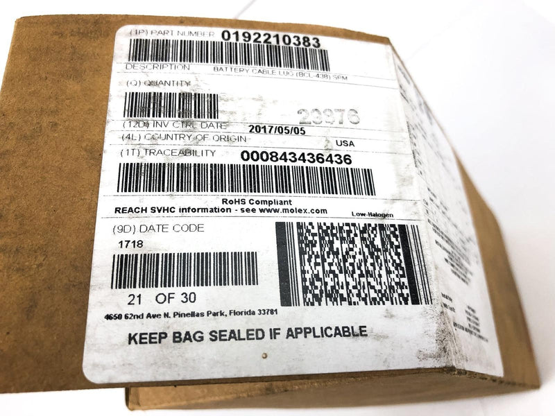 10pk Copper Wire Ring Terminal 3/8" Stud Lug Connector 4 AWG Molex 0192210383 5