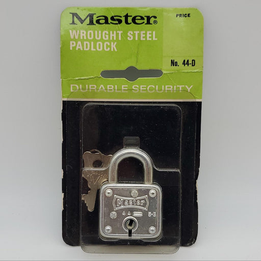 Master Lock No 44-D 1/2"L x 5/32"D Shackle 1-1/4"W Body Luggage / Bags USA Made 1