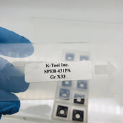 K-Tool SPEB-431PAX33 Carbide Insert .500 I.C. Square .187 thick 10pk 2