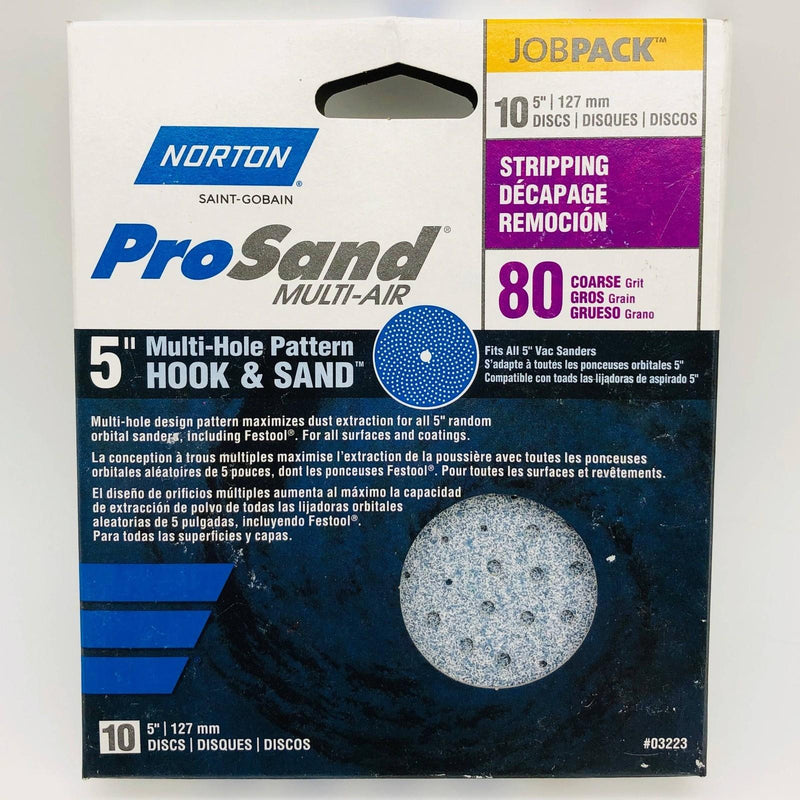 Norton 07660703223 Hook & Sand Discs 5in 80 Grit Multi Air Multi Hole 10pk 1