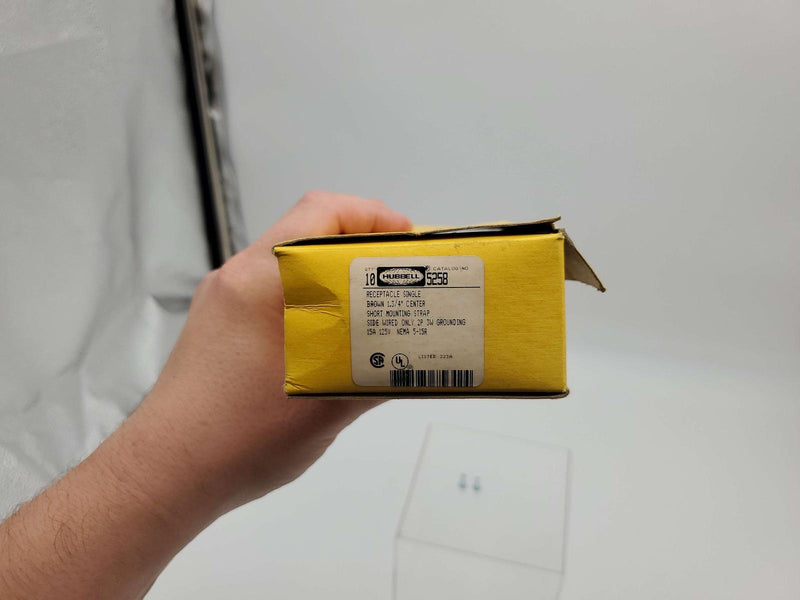 Hubbell 5258 Straight Blade Plug Receptacle 2-Pole 3 Wire 15A 125V Brown 5-15R 5