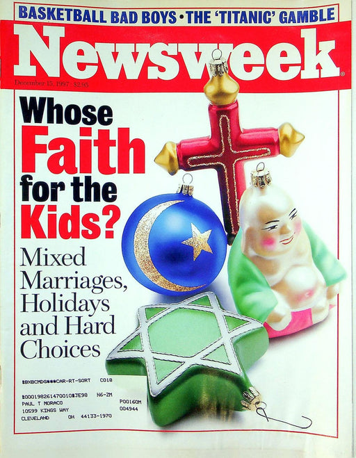 Newsweek Magazine December 15 1997 Faith Religion Family Parents Intermarriage 1