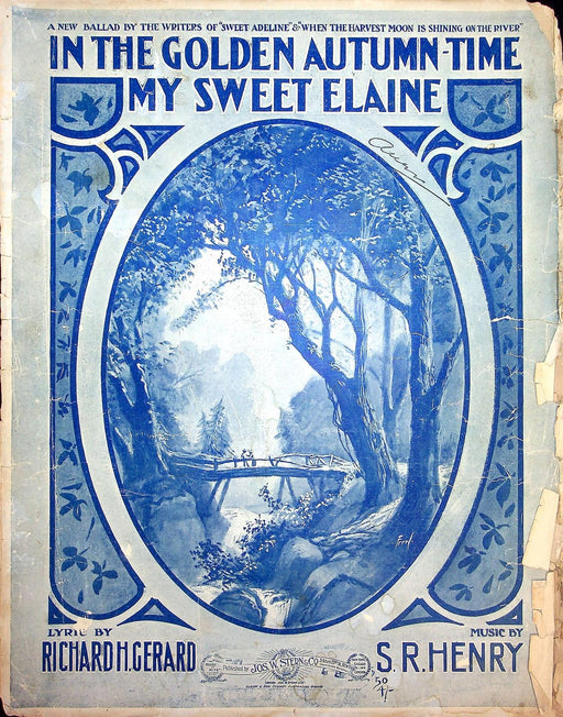 1905 In The Golden Autumn Time My Sweet Elaine Sheet Music Richard Gerard Henry 1