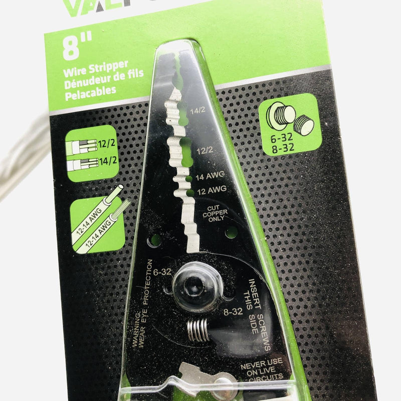 ValForce VFWS1412 Wire Stripper 8" Industrial Heavy Duty 12-14 AWG 12/2 14/2 5