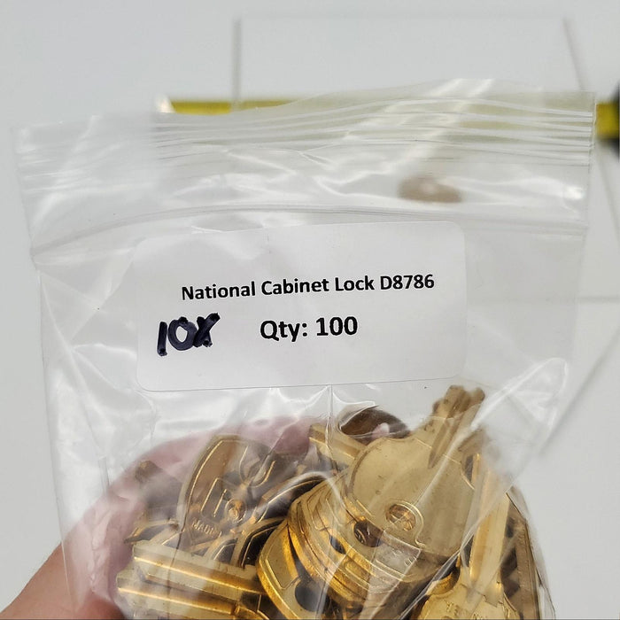 10x National CompX D8786 Key Blanks Brass 5 Disc for National Cabinet Locks 3