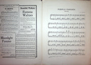 1904 Purple Pansies Waltz Vintage Antique Sheet Music Large J S Fearis McKinley 2