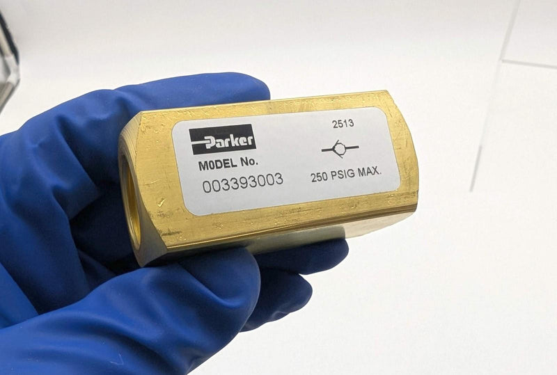 Parker 003393003 Pneumatic Check Valve Brass 3/8" NPT 250 PSI 1