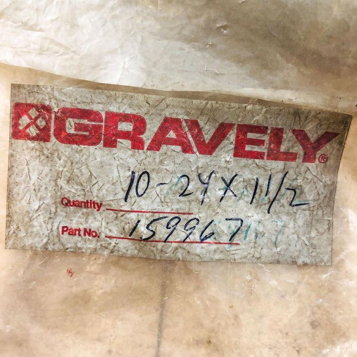 Gravely 159967 Screw Machine 10-24x1.50 Flat Hd OEM NOS Replaced by 06118300 2