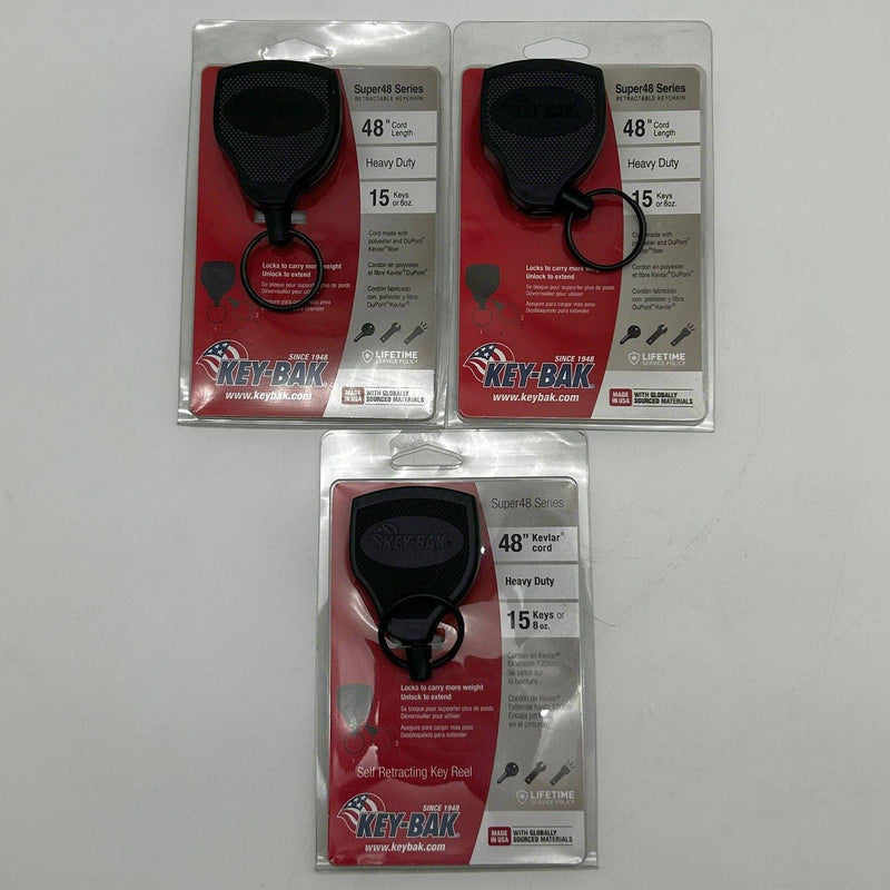 Key-Bak 0S48-803 Retractable Keychain Super48 Heavy Duty 48" Cord 15 Keys 3pk 1
