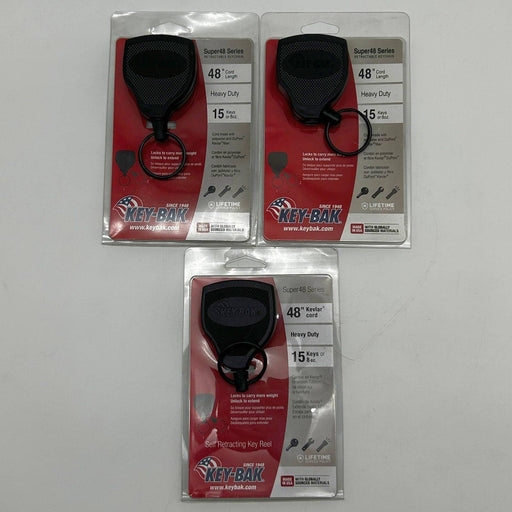Key-Bak 0S48-803 Retractable Keychain Super48 Heavy Duty 48" Cord 15 Keys 3pk 1