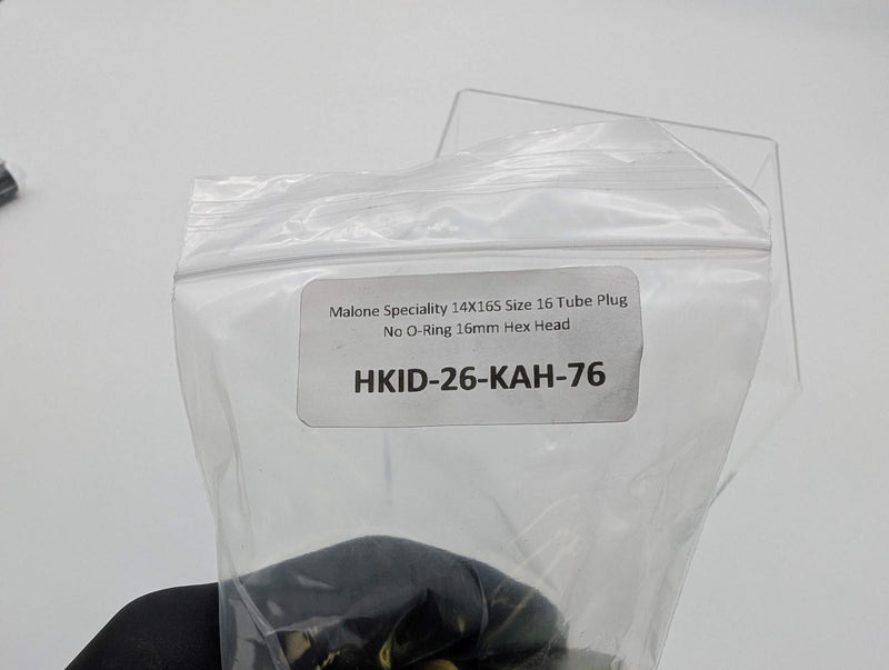 Malone Speciality 14X16S Size 16 Tube Plug No O-Ring 16mm Hex Head 4