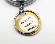 1960s Key-Bak Retractable Key Chain Leather Textured Metal USA Made NOS 6