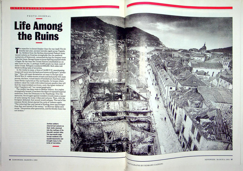 Newsweek Magazine March 6 1992 Gun Violence in Americas Classrooms Yugoslavia 5