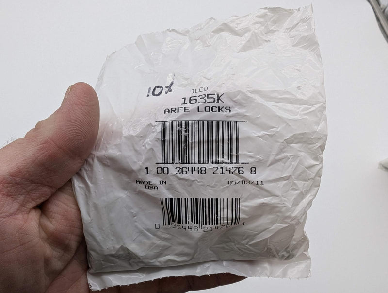 10x Ilco 1635K Key Blanks for Some Arfe K Cam Locks Nickel Plated 3