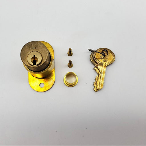 Corbin Sliding Door Lock Satin Brass 7/8" D Cylinder 3/8" Throw Keyed Different 1