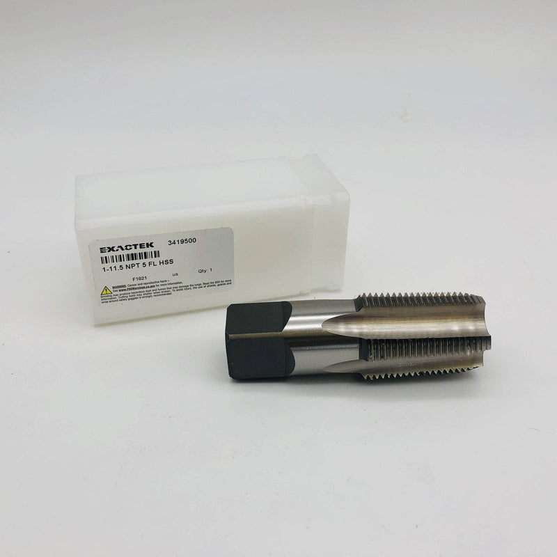 Exactek 3419500 Pipe Tap 1-11.5 NPT 5 Flute HSS F1721 Greenfield 10