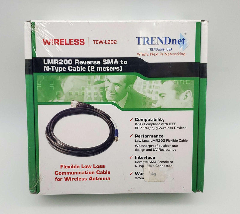 Trendnet TEW-L202 Reverse SMA Female To N-Type Male Cable 6.5ft Weatherproof 1
