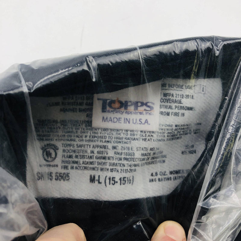 Topps SH155505ML Shirt Nomex Navy Medium Large 15 - 15-1/2 Long Sleeve 3