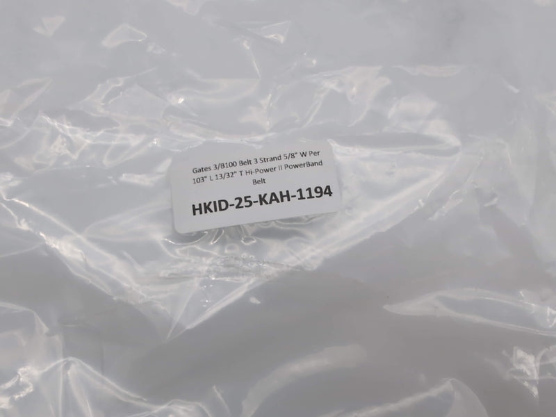 Gates 3/B100 Belt 3 Strand 5/8" W Per 103" L 13/32" T Hi-Power II PowerBand Belt 4